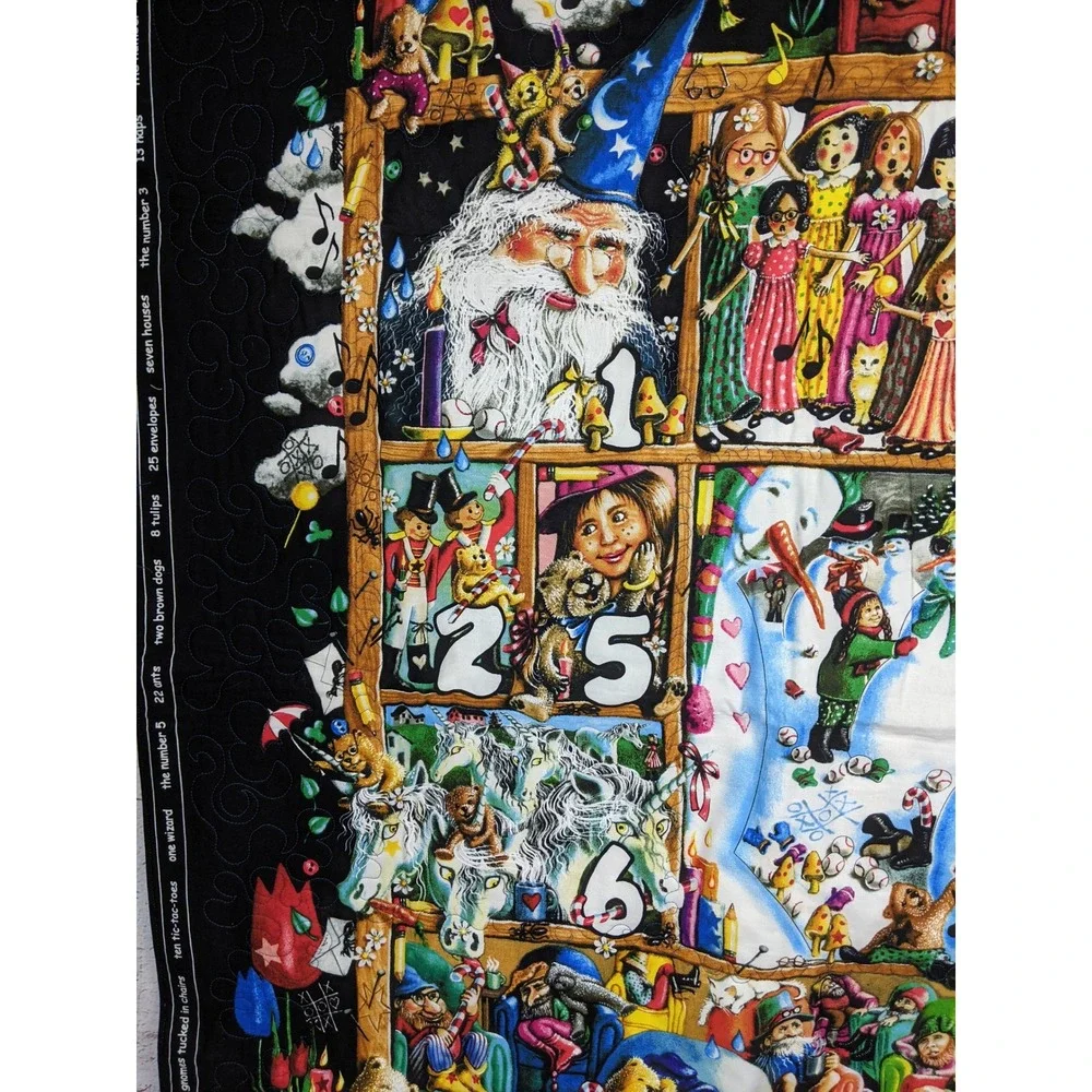 I Spy Hidden Object Quilt Wizard Snowman Reversible Kids Wall Hanging 41.5x34.5